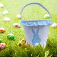 thumbnail image 3 of Cesta de conejo de Pascua, cesta de regalo para llevar, cesta de conejo, cesta con volantes para cazar Azul, 3 of 8