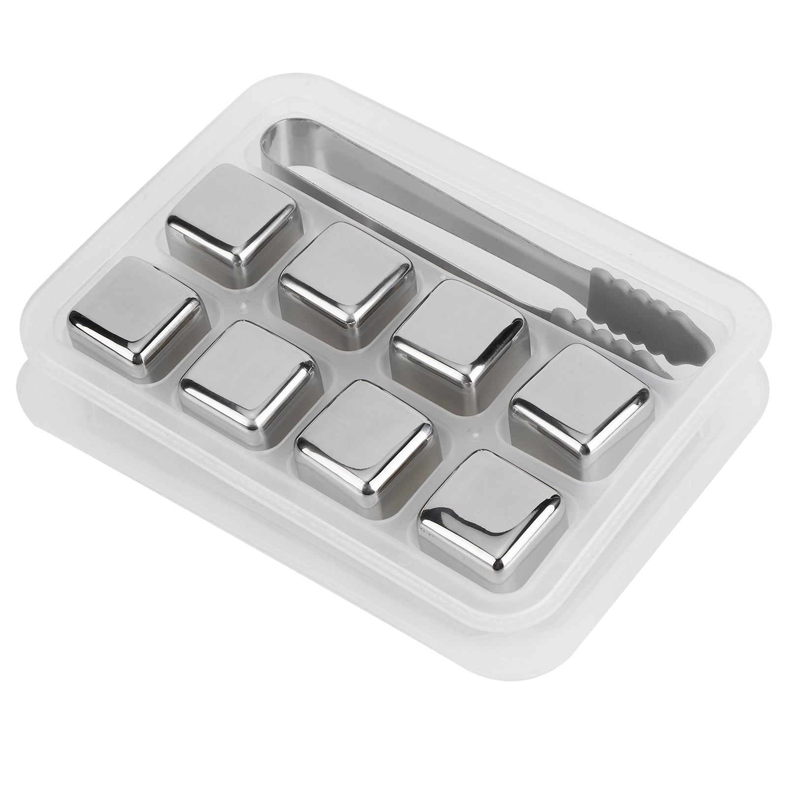 Navaris Pierre à Whisky En Acier Inoxydable Argenté - 8x Glaçon Avec