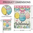 thumbnail image 2 of Welcome Easter Eggs Garden Flag Double Sided, Eucalyptus Leaves Bunny Rabbit Decorative Yard Outdoor Home Small Decor, Spring Bow Butterfly Flowers Burlap Outside House Decoration 12x18, 2 of 6