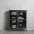 thumbnail image 2 of Pemberly Row 55" Contemporary Glass & Metal Display Cabinet in Green, 2 of 7