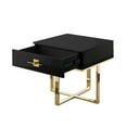 thumbnail image 5 of Hilo Black Gold Side Table - 1 Drawer, Hight Gloss Lacquer Finish, Polished Stainless Steel Base, 5 of 10