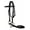 Black, variant on Pony Leather Bridle w/ Twisted Wire O-Ring Snaffle Bit