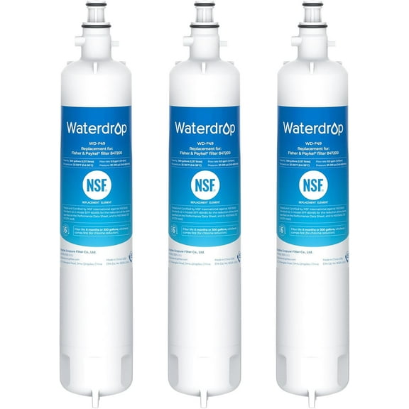Waterdrop 847200 Refrigerator Water Filter Replacement for Fisher & Paykel® Water Filter 847200, 3 Filters