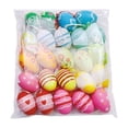 thumbnail image 6 of Easter Decoration,Easter Hanging Eggs,Multicolored Plastic Easter Egg Hanging Tree Ornaments,Decorative Hand Painted Eggs DIY Crafts Ornaments with Various Style Stripes Dots Flowers,24Pcs, 6 of 8
