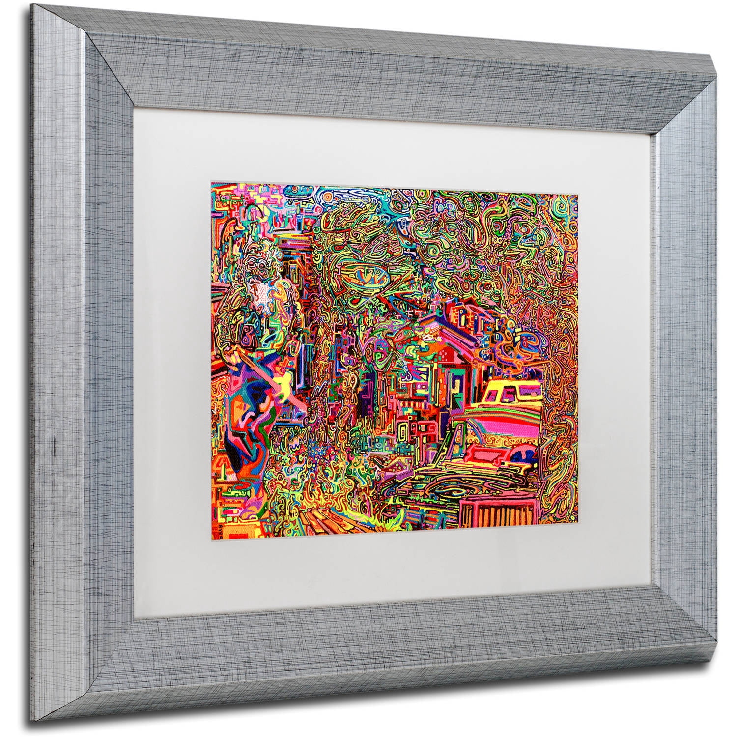 Trademark Fine Art "One Inch Further" Canvas Art by Josh Byer, White Matte, Silver Frame