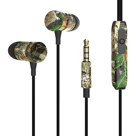 RealTree - Écouteurs avec Micro en Ligne Camo Embout Plaqué Or 3.5mm