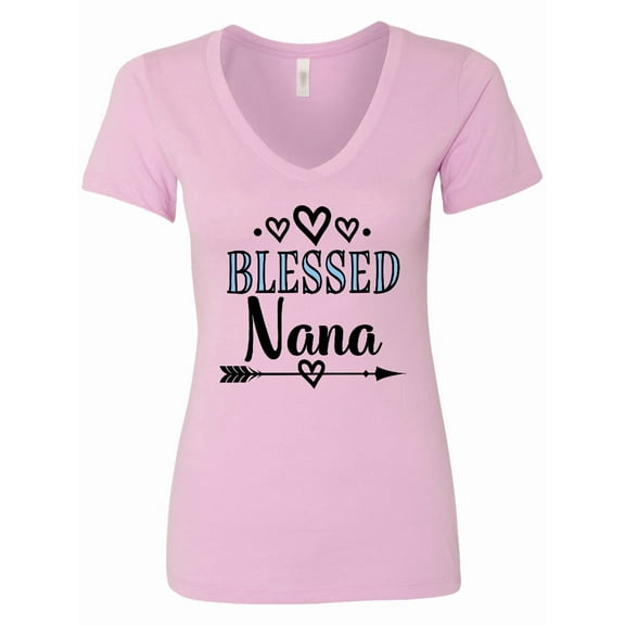 Inktastic Blessed Nana Grandma Women's V-Neck T-Shirt