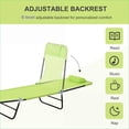 thumbnail image 3 of Outdoor Lounge Chair, Folding Reclining Chaise for Pool Beach Patio Yard Camping, Breathable Mesh with Headrest | Green | Steel, 3 of 10