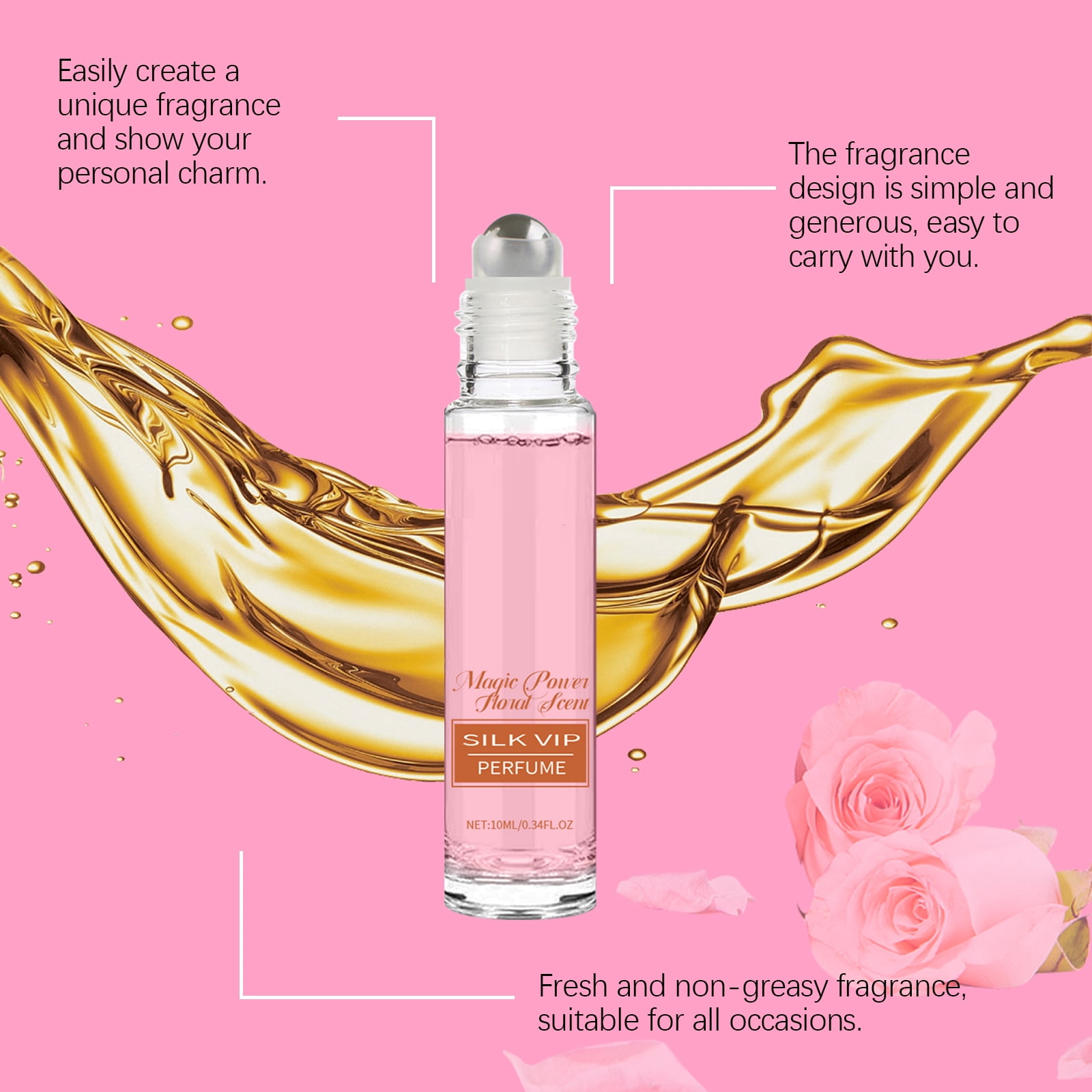 Alvantor Perfume for Women, Roll On Perfume with Charm Floral Fragrance, 0.34fl.oz