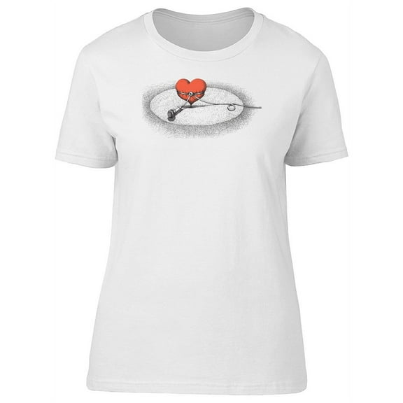 Heart Tied With A Microphone T-Shirt Women -Image by Shutterstock, Female Large