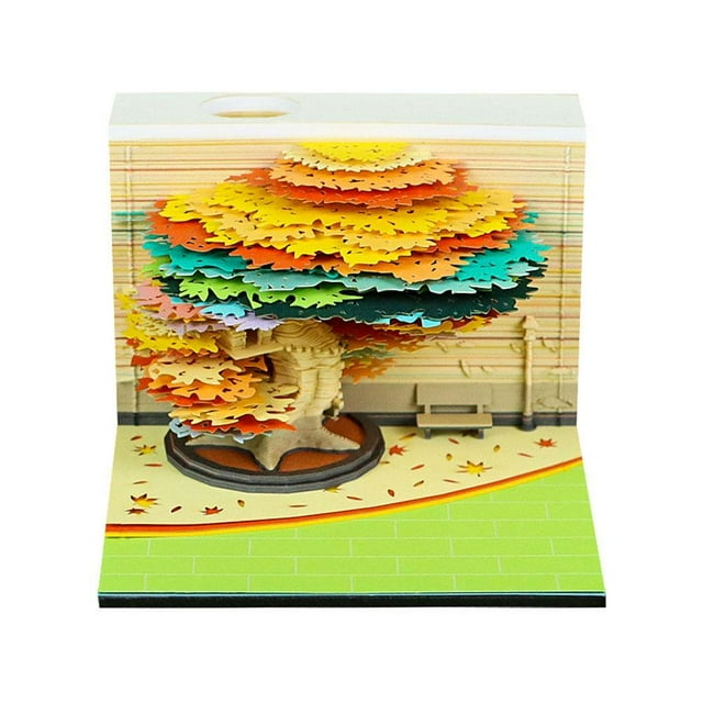 Calendrier de Bureau 3D 2026, Calendrier Pièce à Emporter, Carnet de Notes Arbre Fantastique 3D, Sculpture Artistique