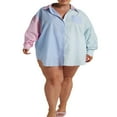 thumbnail image 4 of POINTERTECK Ensemble Deux Pièces d'Été pour Femmes Chemise Rayée à Manches Longues et Shorts, 4 of 5