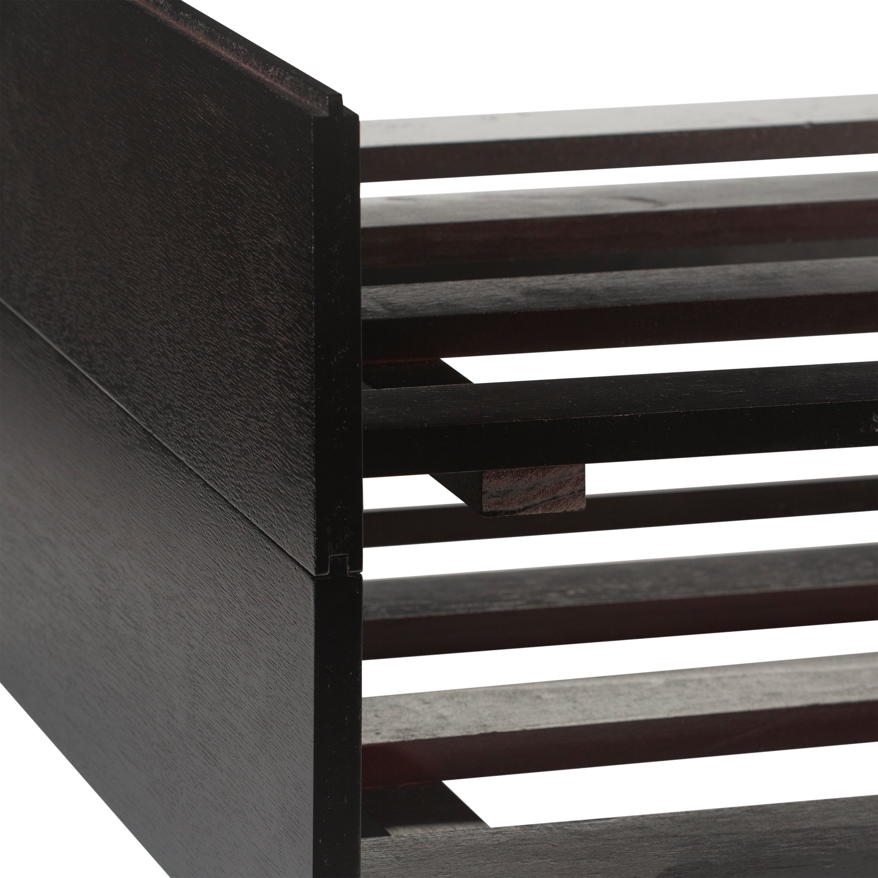 Organize It All 2 Tier Stackable Wood 8 Pairs Shoe Rack in Brown