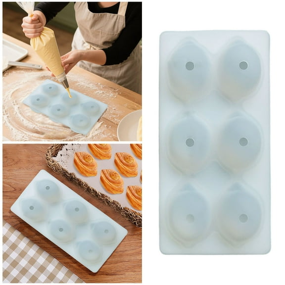 1 x Fruit Silicone Mould, 6 Grids Creative Lemons Unique Silicone Moulds, Non-Stick Casting Moulds for Brownies, Cakes, Mousses, Pans, Desserts