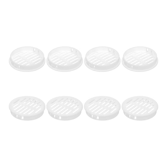 8Pcs 60mm/2.36" Ventilaciones circulares de soffit, tapa de ventilación de plástico, louver de agujero redondo para baño, gabinete de cocina, armario, blanco