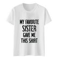 thumbnail image 3 of Women's Solid Color Round Neck Letter English Letter Printed Short Sleeved T Shirt Top Women S Summer Shirts Shirt Pack for Women Running Shirt Women Cute Tops for Women Summer Spandex T Shirts Women, 3 of 4