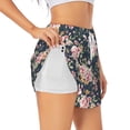 thumbnail image 2 of Bixox Women's Vintage Floral pattern 2 in 1 Running Shorts - Lightweight Athletic Workout Gym Yoga Shorts Liner with Pockets - X-Large, 2 of 7
