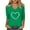 Green, variant on Plus Size T Shirts for Women St Patricks Day Shamrock Tee Holiday Casual Crew/V Neck 3/4 Sleeve Tops