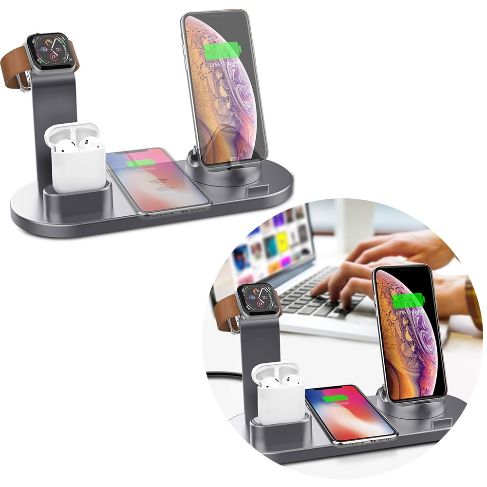 GLiving Wireless Charging Station, Qi Wireless Charger Stand for