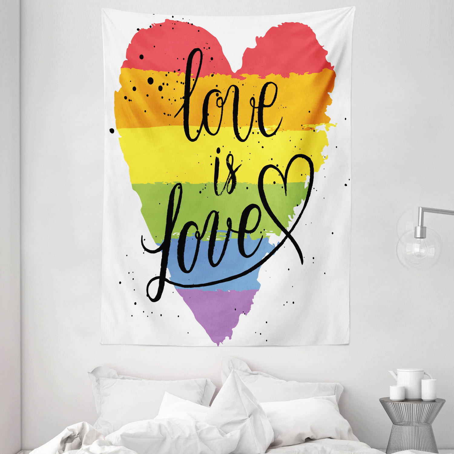 Pride Tapestry, LGBT Gay Lesbian Parade Love is Love Inspiring Hand ...