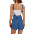 thumbnail image 5 of GILIGEGE Womens Rompers Jumpsuits Summer Vacation Beach Outfits 2025 Shorts Overalls Jumpers Loose Casual Soft Fashion Clothes Solid Color Shorts Summer Sleeveless Shortall Vacation Jumpsuits, 5 of 7