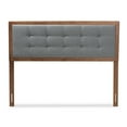 thumbnail image 2 of Baxton Studio Sarine Mid-Century Modern Dark Grey Fabric Upholstered Walnut Brown Finished Wood King Size, 2 of 6