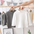 thumbnail image 2 of Ropa de otoño e invierno para niños, Polo/cuello de tortuga, camiseta de manga larga de lana de doble cara, Top de capa Base cálida para niños y niñas, 2 of 5