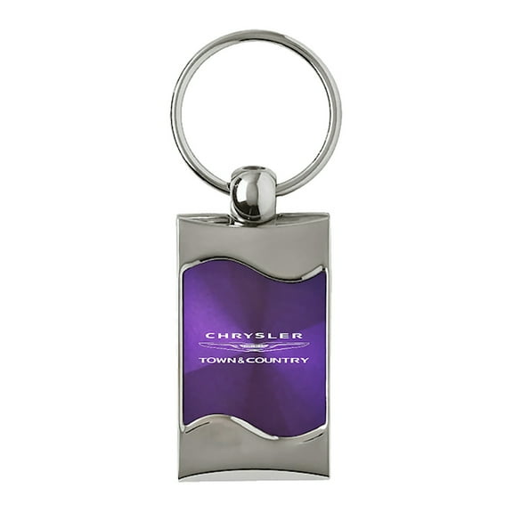 Chrysler Town & Country Rectangular Wave Key Ring (Purple)