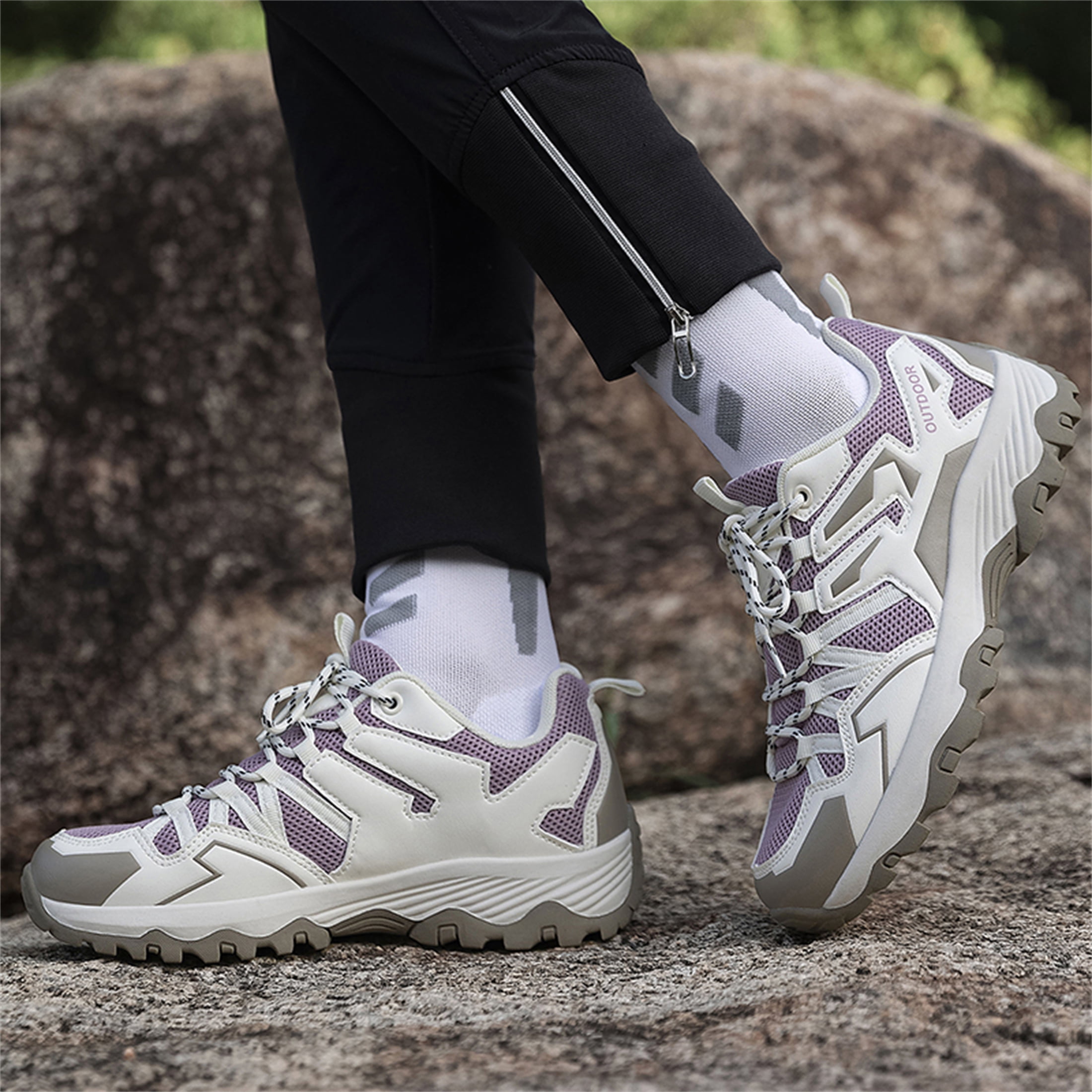 YOURDIARY Womens Mens Hiking Shoes Comfortable Breathable Anti-Slip Outdoor Hike Trekking Trails Shoe
