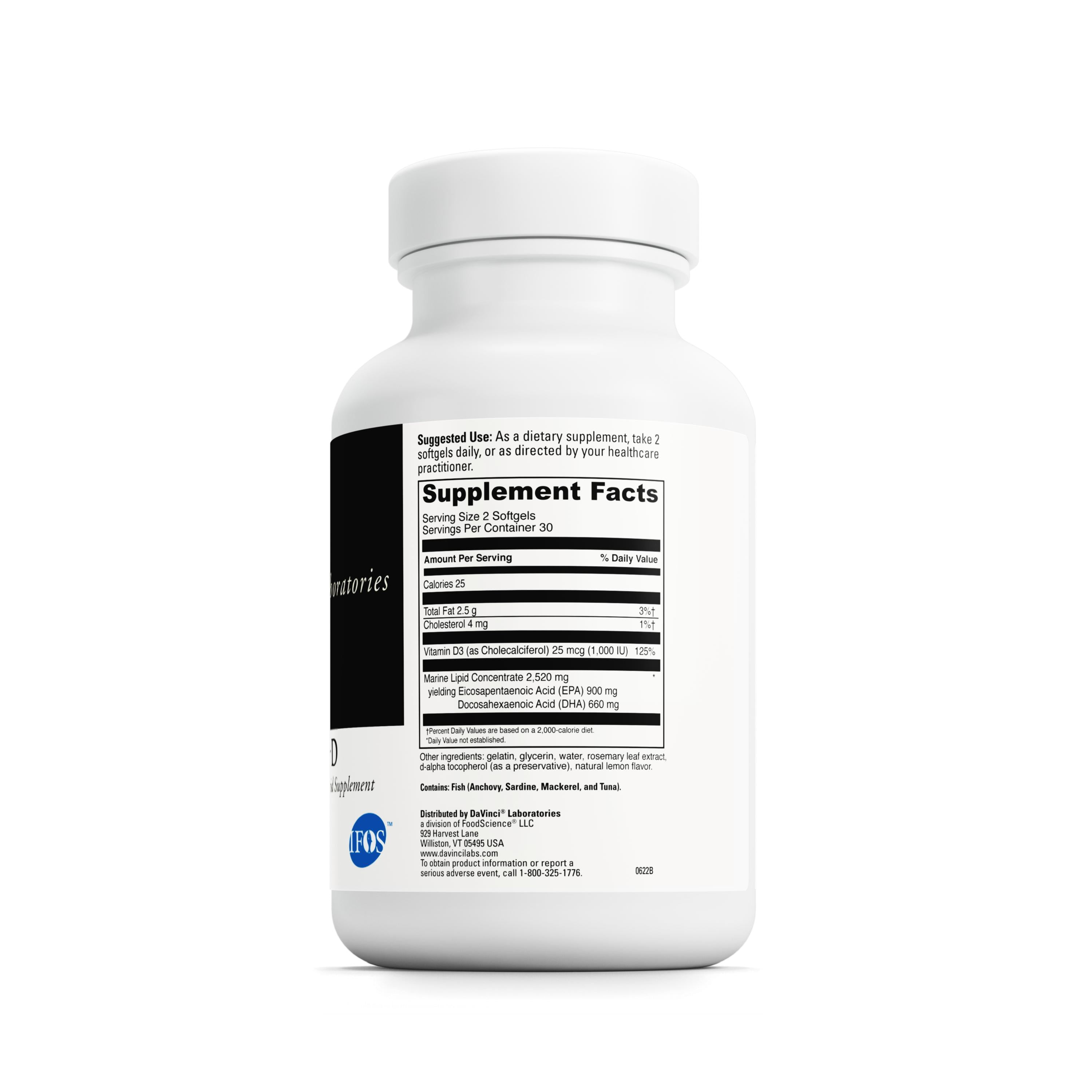 DaVinci Labs Omega 3 HP-D - Supports Immune, Heart & Joint Health* - 60 Softgels