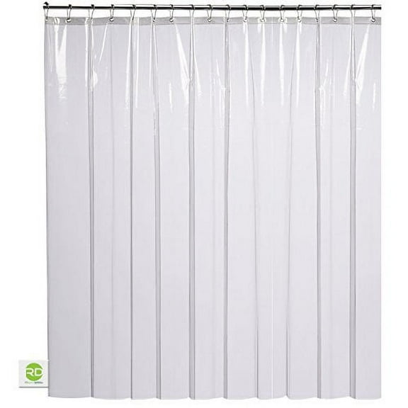 Clear Shower Curtain Mildew Resistant - 72x72 Peva Bath Curtains Liner for Bathroom Odorless No Toxic Eco-Friendly