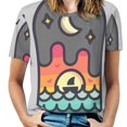 thumbnail image 1 of Popslice Surréalisme Femmes Manches Courtes Col Rond Creux Bretelles Tees Streetwear Popslice Paysage d'Été Oiseaux, 1 of 5