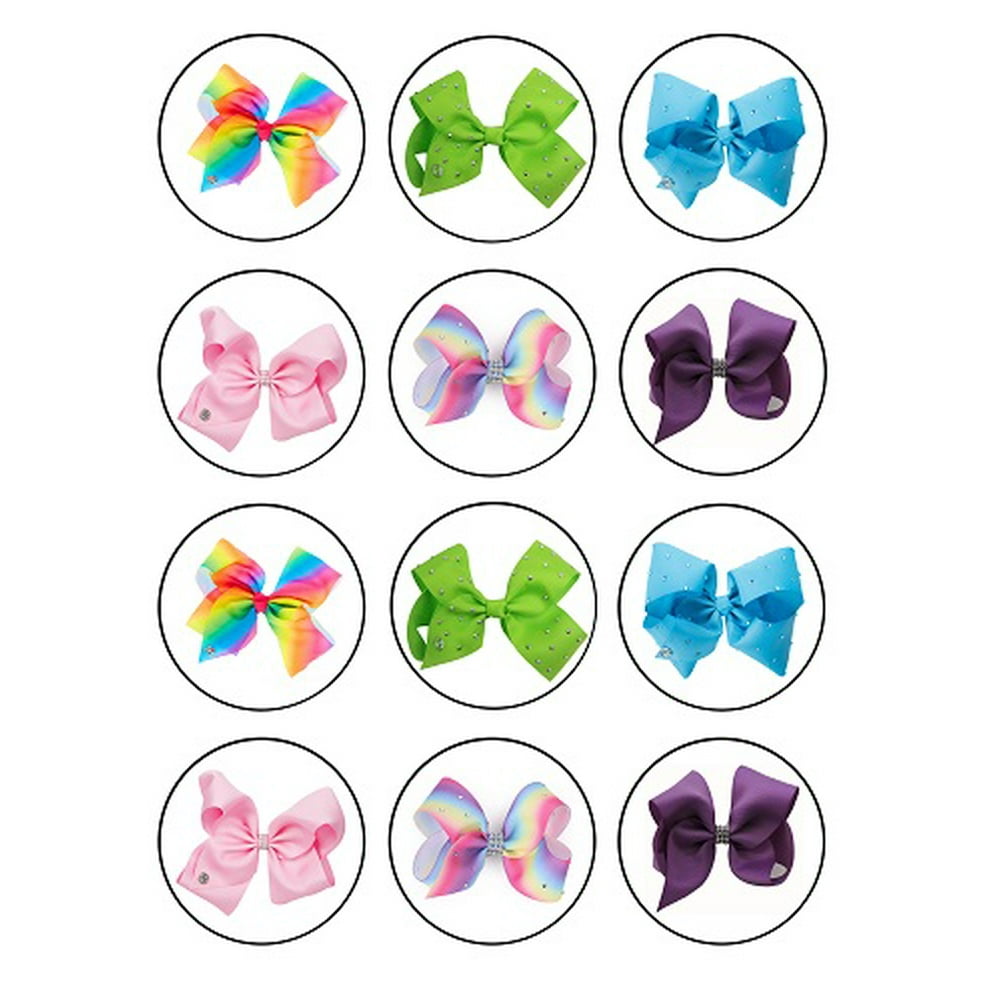 Jojo Siwa Bows Cupcake Topper Edible Frosting Image