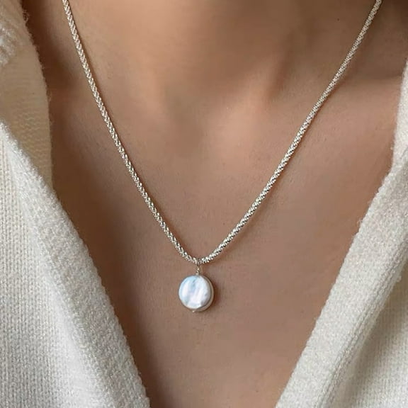 Women Necklace Faux Pearl Charm Adjustable Length Pendant Necklace Lightweight Exquisite Design Necklace Jewelry Gift