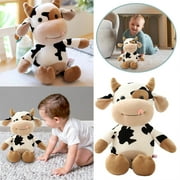 zttd cow plush toy 12" stuffed animal throw plushie pillow doll soft fluffy friend hugging cushion present for every age birthday valentines