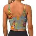 thumbnail image 4 of Picia Gnomes With Pumpkins Sports Bra for Women,Padded Strappy Sports Bras Medium Support Yoga Bra with Removable Cups,Running Yoga Bra-Large, 4 of 9