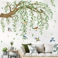 thumbnail image 4 of Large Hanging Vine Wall Decals, Tree Branch Green Leaf Flower Birds Stickers, High Coverage Wall Decorations for Living Room TV Background Bedroom, 4 of 6