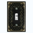 thumbnail image 1 of Metal Light Switch Plate Cover Black Yellow French Victorian Frame Damask FRA002, 1 of 13