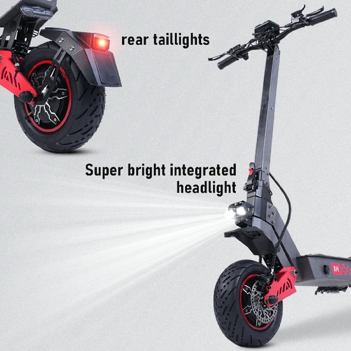 FREEBOY H8 Dual Motor Electric Scooter, 6000W, 60V 28Ah Battery, 50 mph Top Speed, 50–56 Mile Range, Dual Hydraulic Disc Brakes, 11" Off-Road Tires, IPX5 Waterproof, 330 lb Max Load