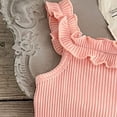thumbnail image 6 of Ohufall Toddler Girls Tank Tops Ruffled Crew Neck 0-5T Summer Tank Top Breathable Solid Color Summer Casual Tank, 6 of 7
