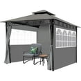 thumbnail image 6 of YRLLENSDAN 10x10 Pop Up Canopy with Sidewalls, Canopy Tents for Parties Outdoor Tent Canopy Waterproof Canopy Patio Tent 10x10 Gazebos for Patios, Grey, 6 of 7