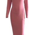 thumbnail image 6 of KOMOO Women Bodycom Long Dress Long Sleeve Round Neck Elastic Pencil Long Dress Slim Cocktail Dress, 6 of 7