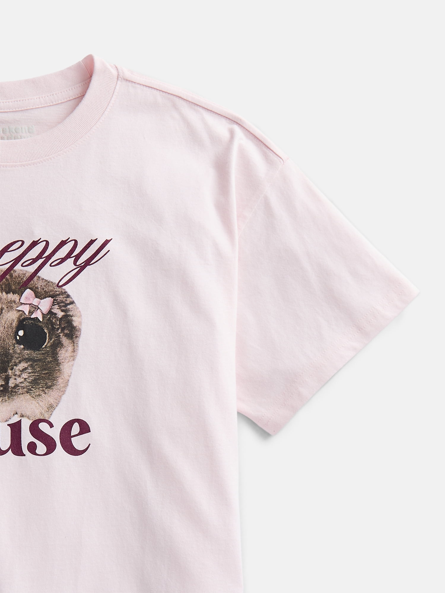 Weekend Academy Girls Oversized Graphic Cotton Tee with Short Sleeves, Sizes 4-18