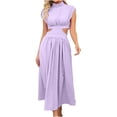 thumbnail image 1 of Robe Sans Manches pour Femmes Été Décontractée en Vrac Robes Longues à la Mode, 1 of 4