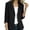 Black, variant on Lightweight Blazer for Women Button Down Cropped Linen Jacket Casual 3/4 Sleeve Spring Summer Work Jackets,XXL,Gold