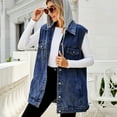 thumbnail image 3 of FLMEI Women's Hooded Denim Vest Breathable Sleeveless Jackets Summer Jeans Vest Womens Hoodie Washed Cowboy Waistcoat Tops XS-XL, 3 of 9