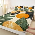 thumbnail image 3 of jejeloiu Vintage Geometric Circle Twin Sheet Sets,Tropical Monstera Leaf Twin Fitted Sheet,Retro Aesthetic Artwork Flat Sheet For Girls Kids,Microfiber Bedroom Decor,3 Pieces, 3 of 7
