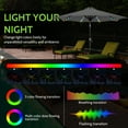 thumbnail image 4 of Scafild | 7.5ft Outdoor Patio Umbrella with Solar Lights, Outdoor Market Umbrella with Colorful LED Lights and Tilt and Crank - Gray, 4 of 10