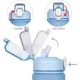 thumbnail image 2 of Botella deportiva de 1 litro Sailing con pajita marcadores de hora inspiradores azul, 2 of 5
