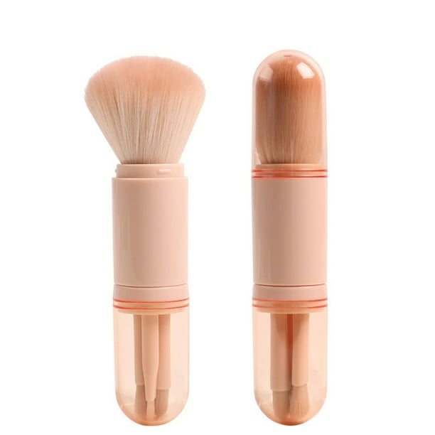 4 en 1 cepillo de maquillaje retráctil mini cepillos de maquillaje cosméticos faciales retráctiles